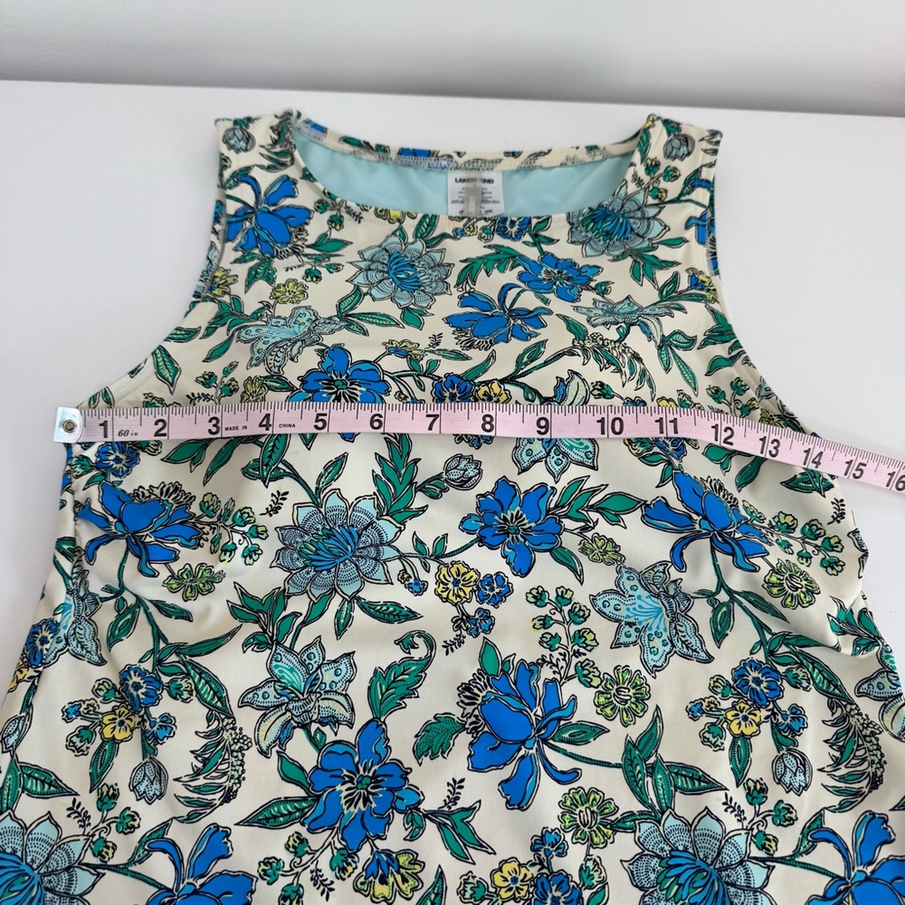 Lands End Floral High Neck Tankini Swimsuit Top Women Size 6 - Picture 12 of 13